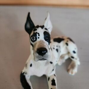 Vintage Y2K 2000 Stone Critters 1242 Great Dane Harlequin Dog Figurine Sculpture